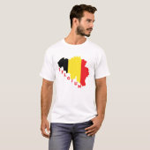 国の地図に描かれているベルギー国旗 Tシャツ (正面フル)