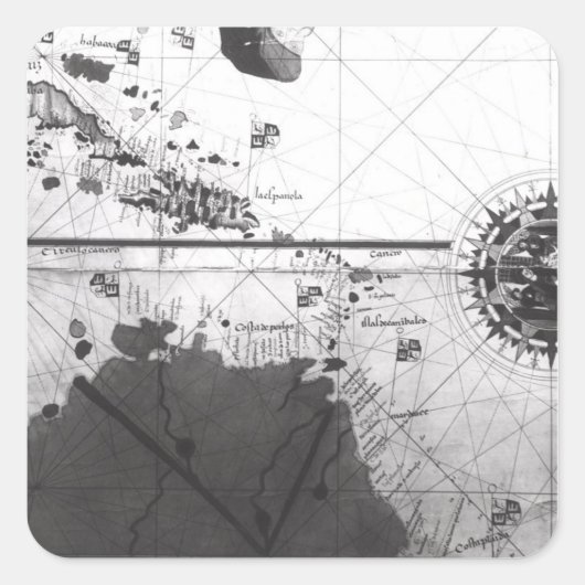 国の地図 スクエアシール (正面)