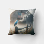 国の垣根で歌うブルーバード クッション (裏面)