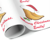 国の女性のカーボーイの帽子はカスタマイズ可能なクリスマスを追い出します ラッピングペーパー (ロールコーナー)