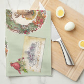 国の家畜のクリスマスの挨拶 キッチンタオル (四つ折り)