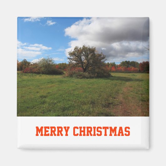国の平和な風景の写真クリスマス マグネット (正面)