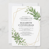 国の幾何学的な水彩画の群葉の記念物 招待状 (正面)