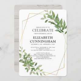 国の幾何学的な水彩画の群葉の記念物 招待状