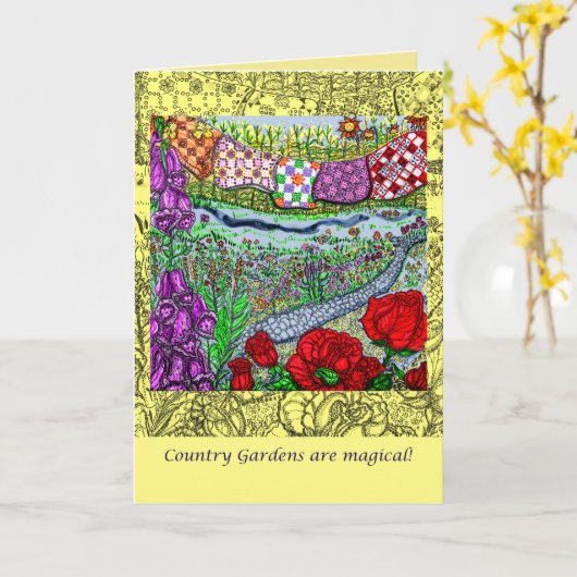 国の庭の母の日の挨拶状 カード (黄色い花)