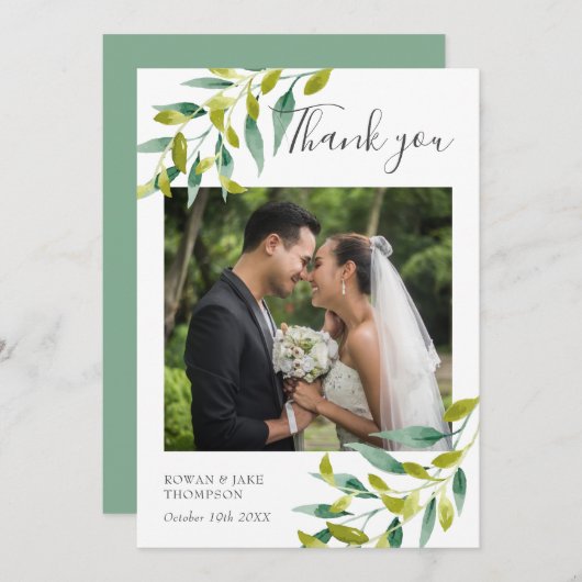 国の庭園の結婚式写真ありがとう サンキューカード (正面/裏面)