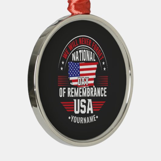 国の思い出忘れの日は決して無い メタルオーナメント (右)