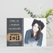 国の恋人の女の子の卒業生のデニムのジーンのスタイル 招待状 (スタンド正面)