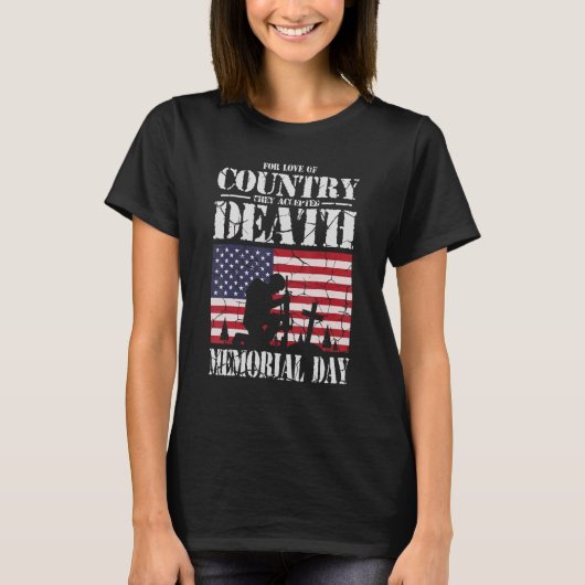 国の愛のために彼らは死を受け入れたアメリカ芽盛 Tシャツ (正面)