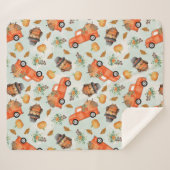 国の感謝祭 – シームレスなパターンプリント シェルパブランケット (正面(横))