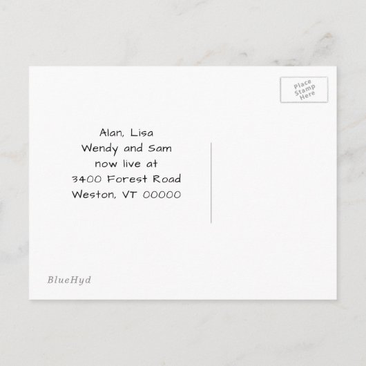 国の新しい住所はがきに移動 案内ポストカード (裏面)