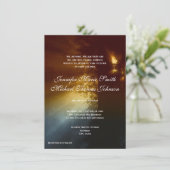 国の日の出の木のシルエットの結婚式招待状 招待状 (スタンド正面)