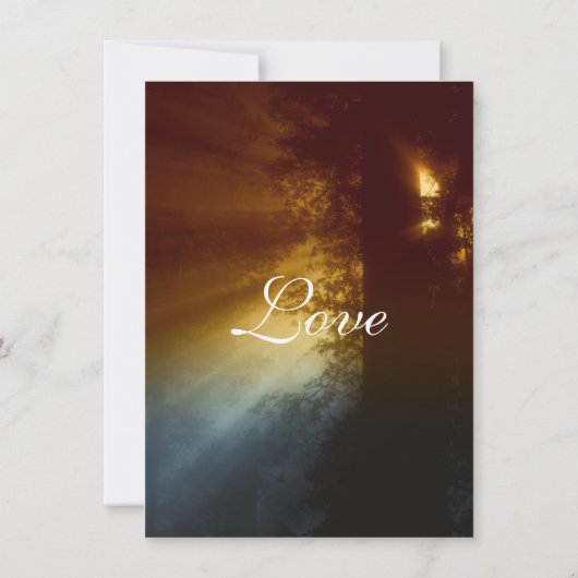 国の日の出の木のシルエットの結婚式招待状 招待状 (裏面)