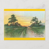 国の日没の新年の願い シーズンポストカード (正面)