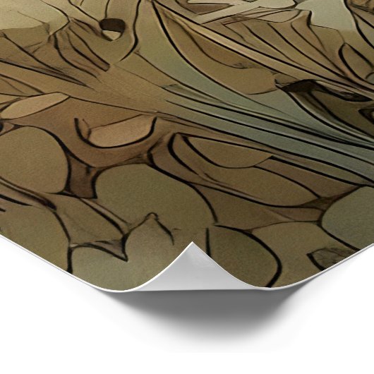 国の景観水色 ポスター (角)