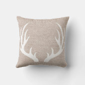 国の暗灰色のヘリンボン白いシカの(雄ジカの)枝角 クッション (裏面)