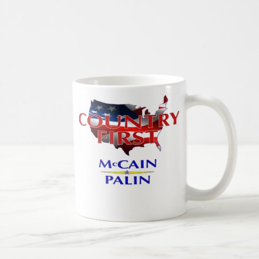 国の最初のMcCain Palinの2008年のコーヒー・マグ コーヒーマグカップ (右)