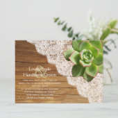 国の木製の水気が多いレースの結婚式招待状 招待状 (スタンド正面)