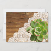 国の木製の水気が多いレースの結婚式招待状 招待状 (裏面)