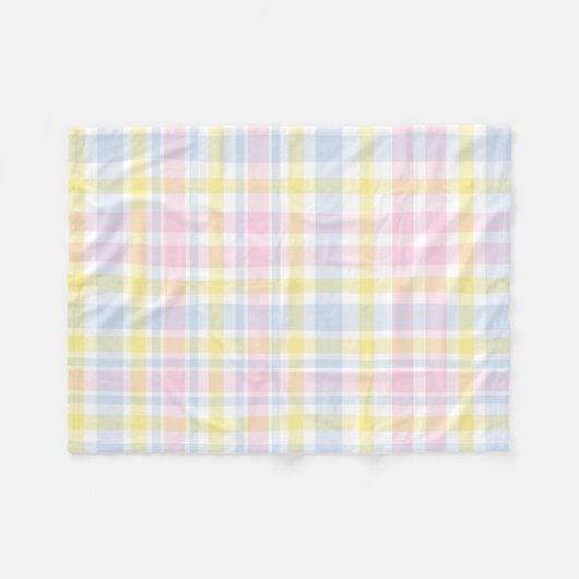 国の格子縞のパステル調のベビーシャワーのお母さんの乳児 フリースブランケット (正面(横))