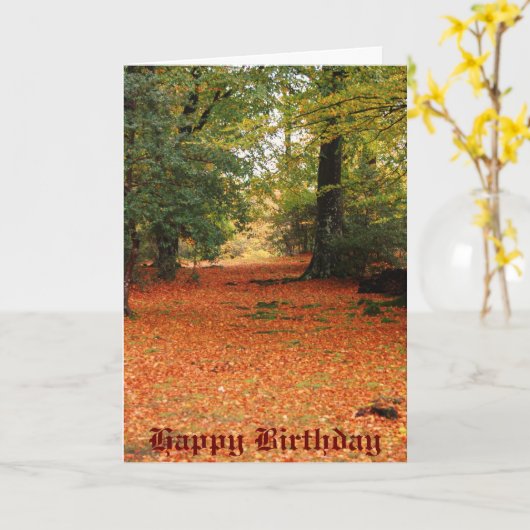 国の歩行のハッピーバースデー カード (黄色い花)