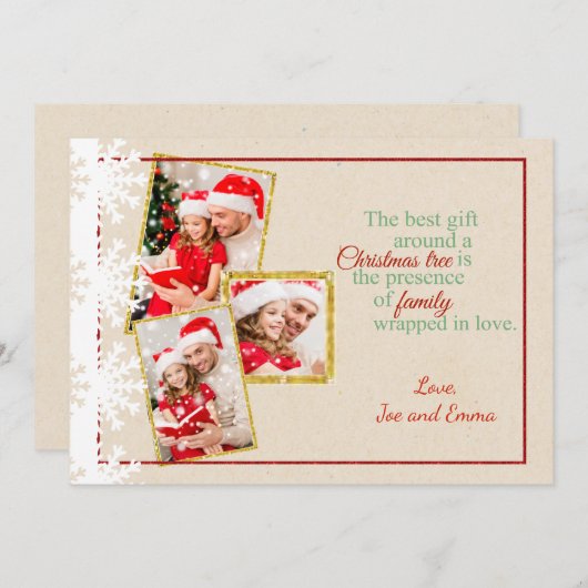 国の段フェイクボール写真クリスマスカード シーズンカード (正面/裏面)