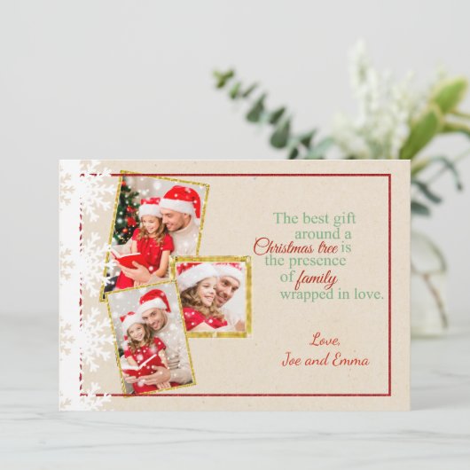 国の段フェイクボール写真クリスマスカード シーズンカード (スタンド正面)