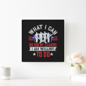 国の為にできることは進んでする スクエア壁時計 (ホーム)