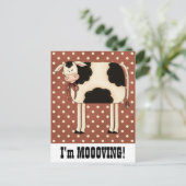 国の牛の女性の住所の変更の通知 案内ポストカード (スタンド正面)