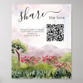 国の牧草地結婚の写真共有のサイン ポスター (正面)