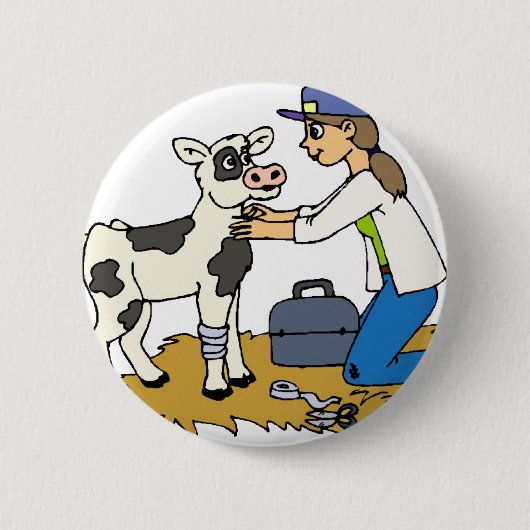 国の獣医 缶バッジ (正面)