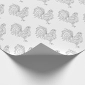 国の生きているオンドリ ラッピングペーパー (角)