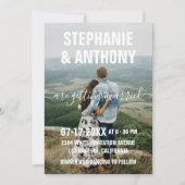 国の白いスクリプトタイポグラフィ結婚写真 招待状 (正面)