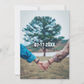 国の白いスクリプトタイポグラフィ結婚写真 招待状 (裏面)