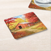 国の秋 スクエアペーパーコースター (アングル)