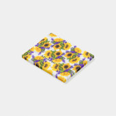 国の素朴で白い木製の紫色の黄色いヒマワリ ポストイット (アングル)