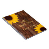 国の素朴なヒマワリのブライダルシャワーの来客名簿 ノートブック (右側)