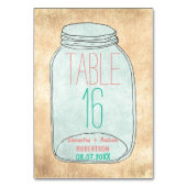 国の素朴なメーソンジャーのテーブル数 テーブルナンバー (裏面)