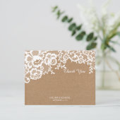 国の素朴なレースの結婚式は感謝していしています サンキューカード (スタンド正面)