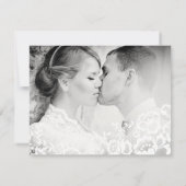 国の素朴なレースの結婚式は感謝していしています サンキューカード (裏面)