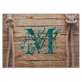 国の素朴な木製のモノグラムのガラスまな板 カッティングボード (正面)