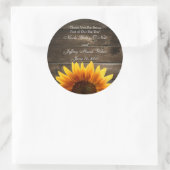国の素朴カスタムウェディングウッド&ひまわり ラウンドシール (バッグ)