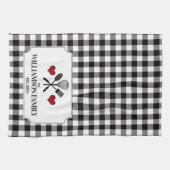 国の素朴キッチンの苗字 キッチンタオル (横)