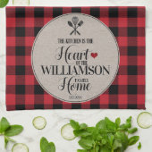 国の素朴キッチンの苗字 キッチンタオル (折り畳み)