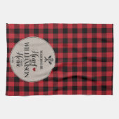 国の素朴キッチンの苗字 キッチンタオル (横)