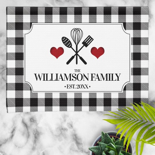 国の素朴キッチンの苗字 キッチンタオル