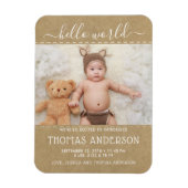 国の素朴クラフト写真誕生のお知らせ マグネット (縦)