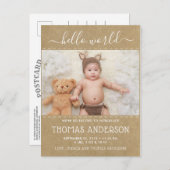 国の素朴クラフト写真誕生のお知らせ 案内ポストカード (正面/裏面)