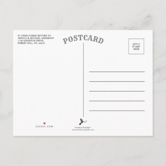 国の素朴クラフト写真誕生のお知らせ 案内ポストカード (裏面)