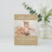 国の素朴クラフト写真誕生のお知らせ 案内ポストカード (スタンド正面)